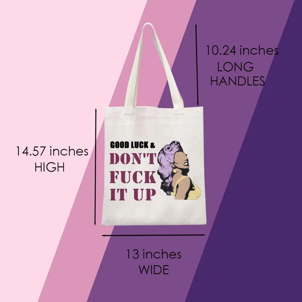RP Fan GiftDrag Race Cosmetic Bag Good Luck & Don't Fck It up Makeup Zipper Pouch for Drag Queen Fans (Shopping Bag)