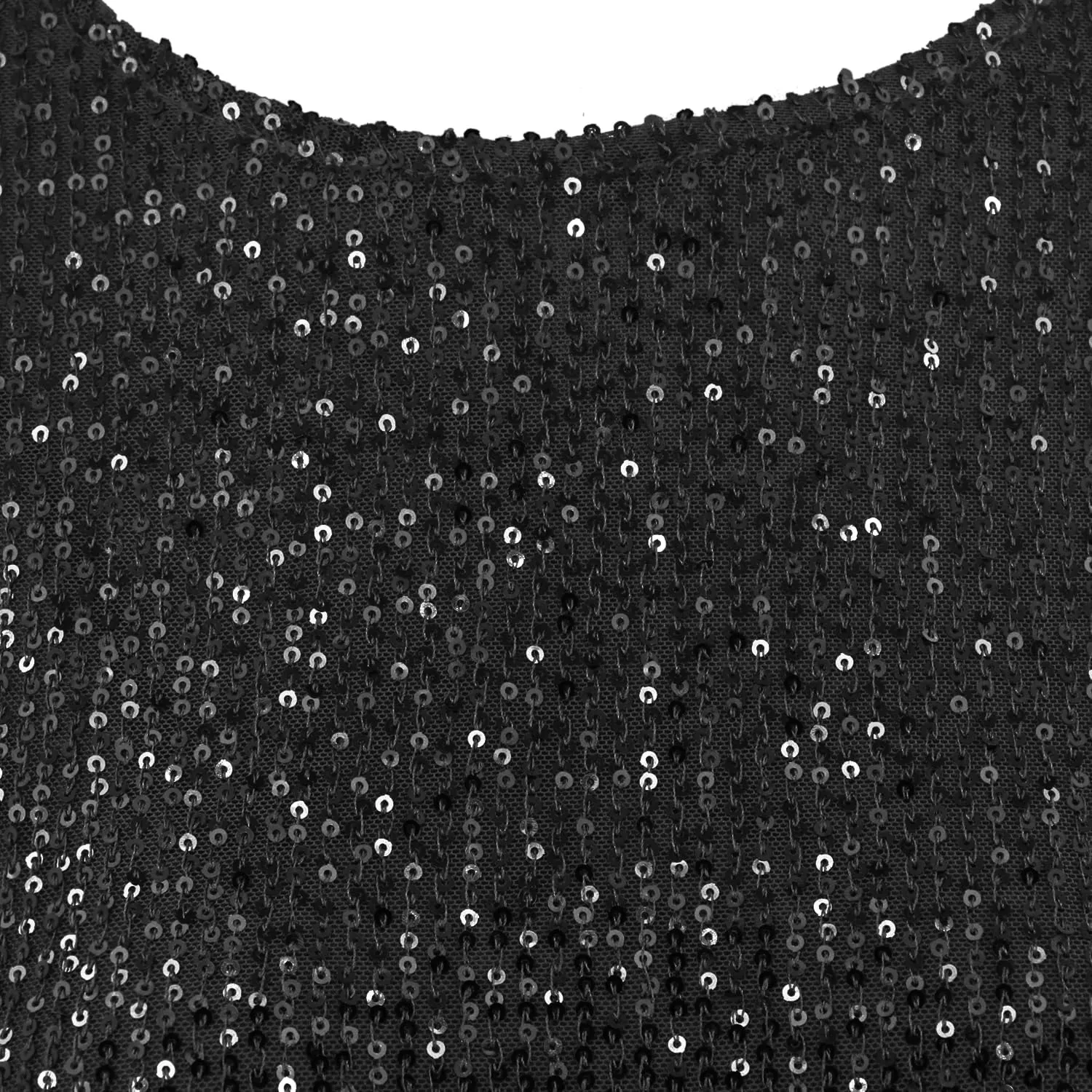 R.Vivimos Women's Loose Party Sparkly Sequin Dress Short Sleeve Back Button Crew Neck Glitter Mini Shift Dress Clubwear