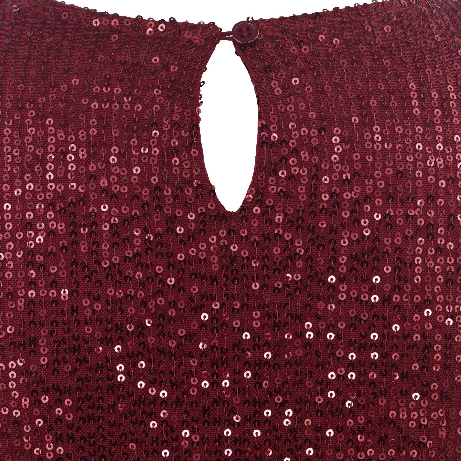 R.Vivimos Women's Loose Party Sparkly Sequin Dress Short Sleeve Back Button Crew Neck Glitter Mini Shift Dress Clubwear