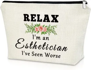 Sazuwu Esthetician Makeup Bag Beauty Makeup Artists Cosmetic Bag Gift for Girls Stylists Beauticians Thank You Gift for Birthday Christmas Travel Pouch
