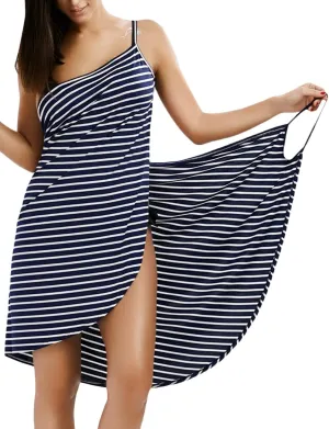 Sexyshine Women's Sexy Spaghetti Strap Backless Solid Color Beach Dress Bikini Cover-ups