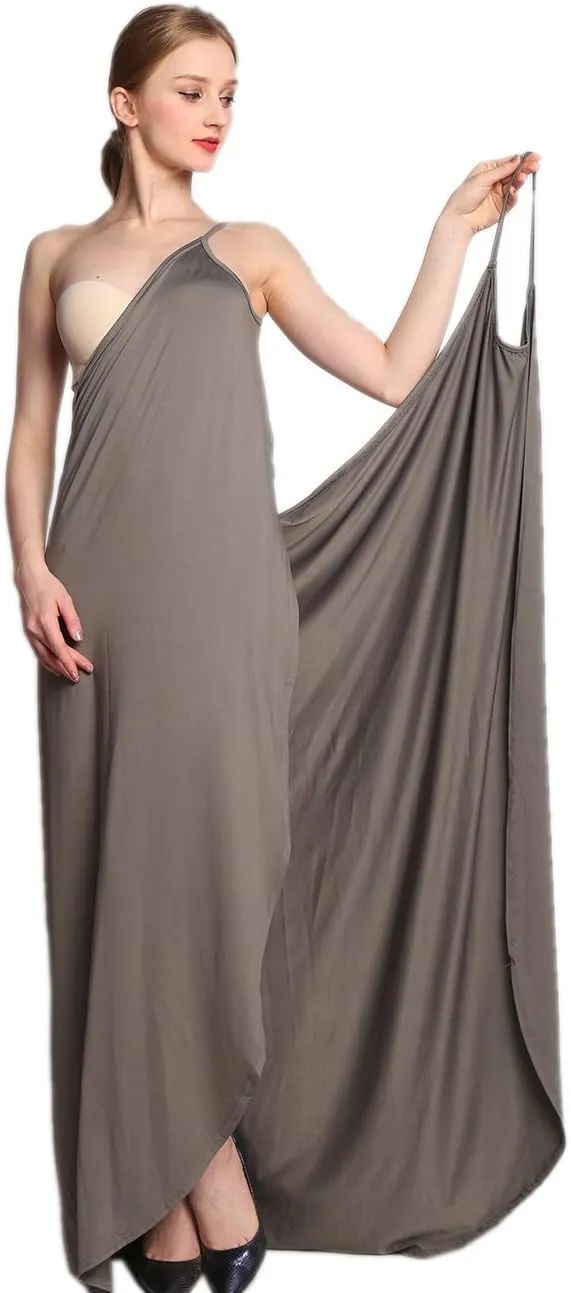 Sexyshine Women's Sexy Spaghetti Strap Backless Solid Color Beach Dress Bikini Cover-ups