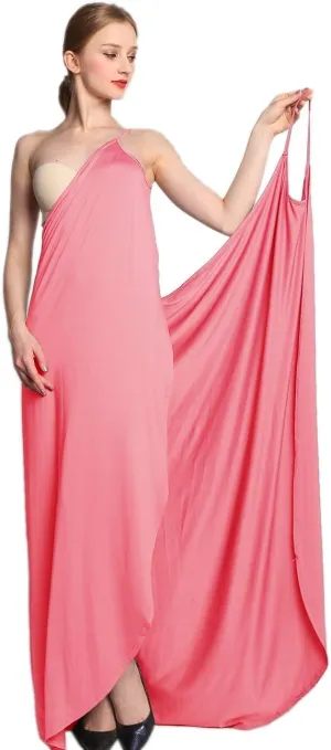 Sexyshine Women's Sexy Spaghetti Strap Backless Solid Color Beach Dress Bikini Cover-ups