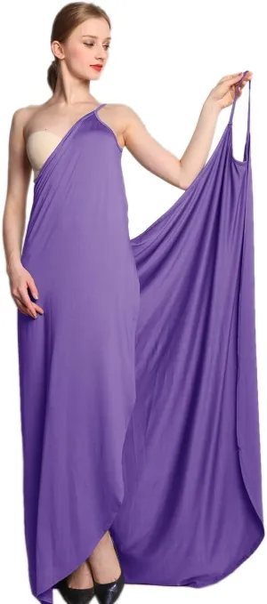 Sexyshine Women's Sexy Spaghetti Strap Backless Solid Color Beach Dress Bikini Cover-ups