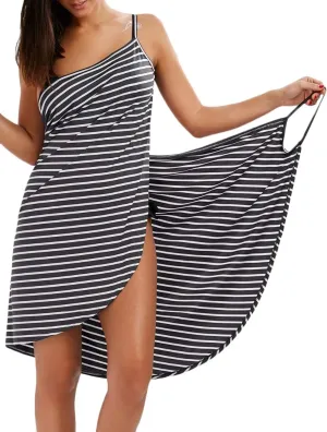 Sexyshine Women's Sexy Spaghetti Strap Backless Solid Color Beach Dress Bikini Cover-ups