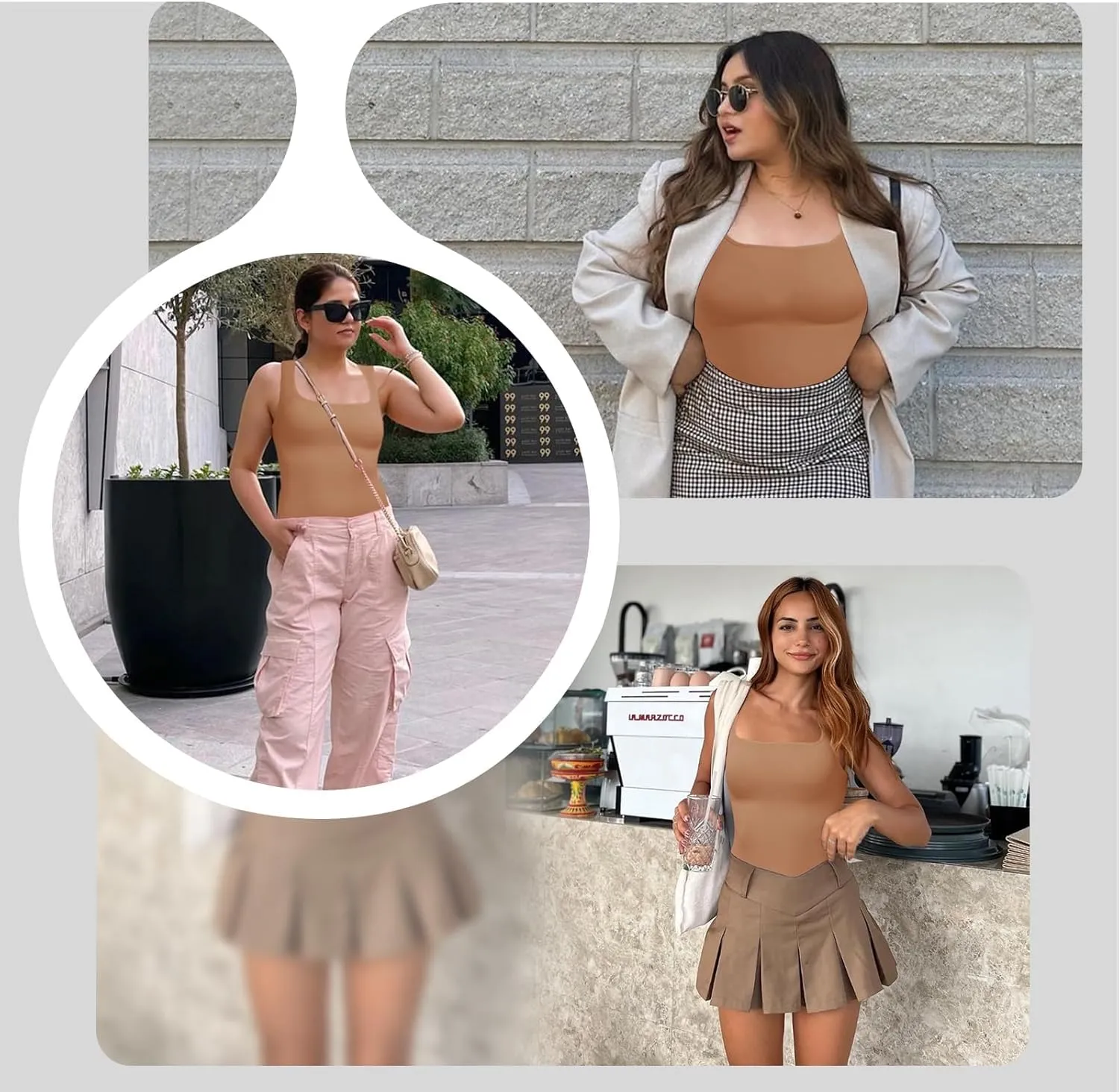 Shapewear Tummy Control Tank Top Compression Tanks for Women Square Neck Seamless Body Shaper Camisole Cami Tops