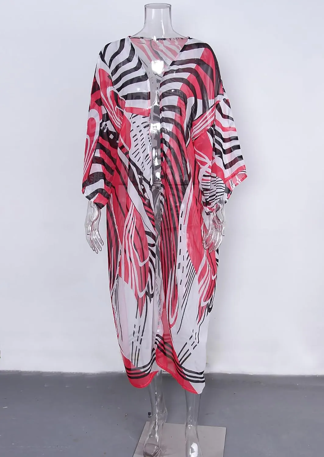 shermie Women's Long Kimono Bohemian Loose Causal Summer Beach Bikini Swimwear Swimsuit Cover Up