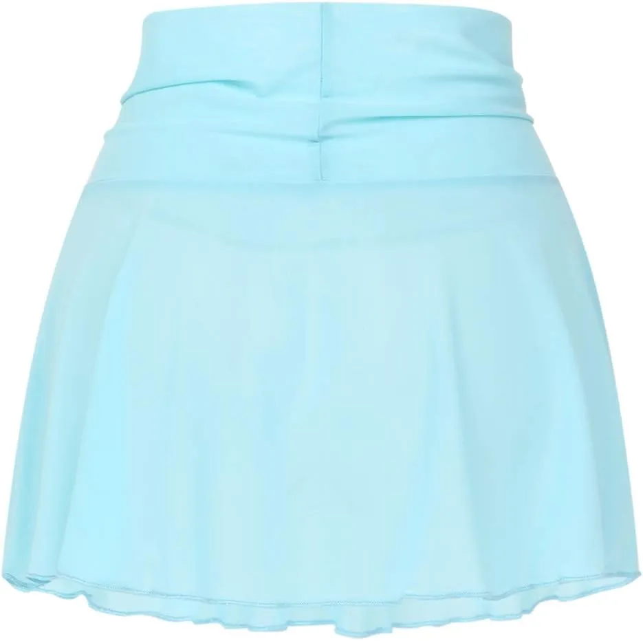 SHIBAOZI Women Girls Swim Cover Ups Swimsuit Cover-up Skirts Short Mesh Sheer See-Thru Bikini Coverups