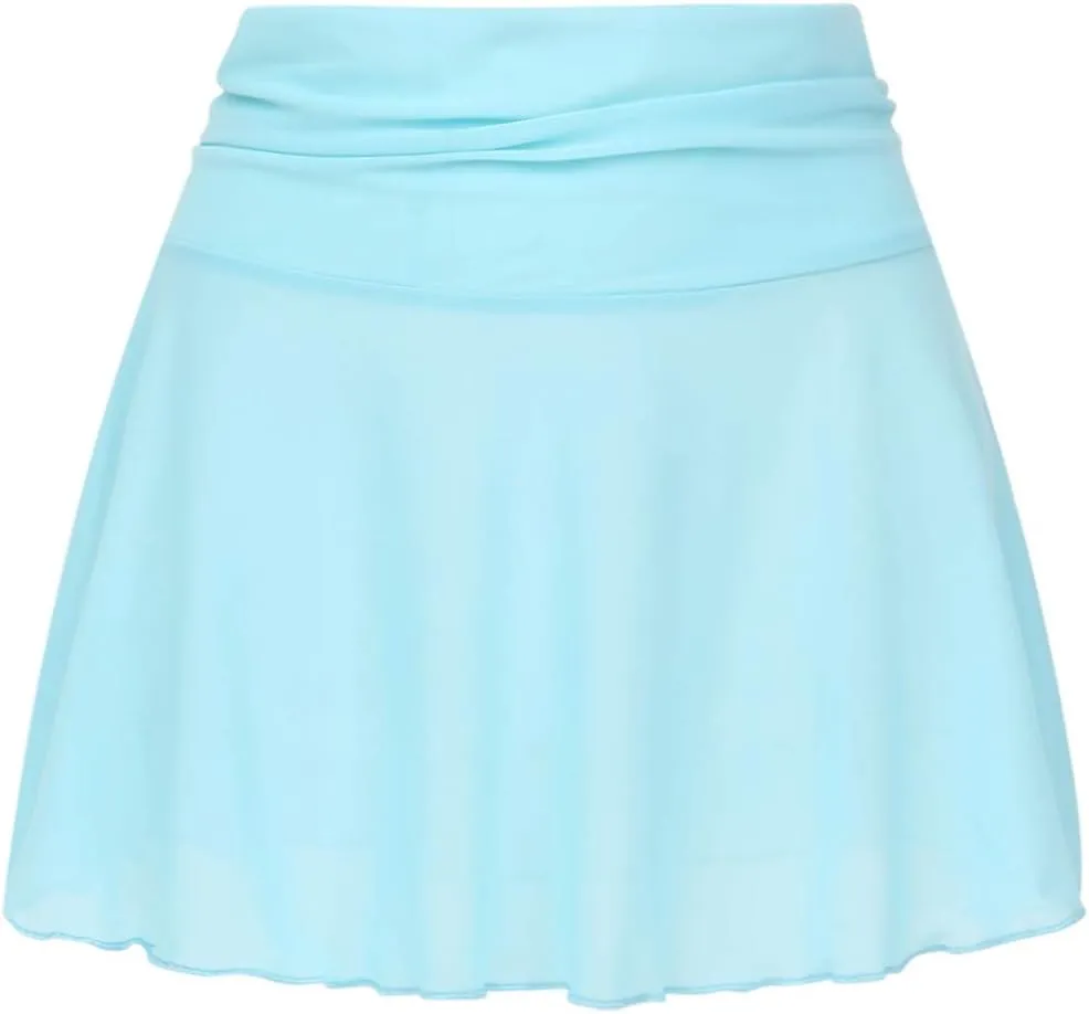 SHIBAOZI Women Girls Swim Cover Ups Swimsuit Cover-up Skirts Short Mesh Sheer See-Thru Bikini Coverups