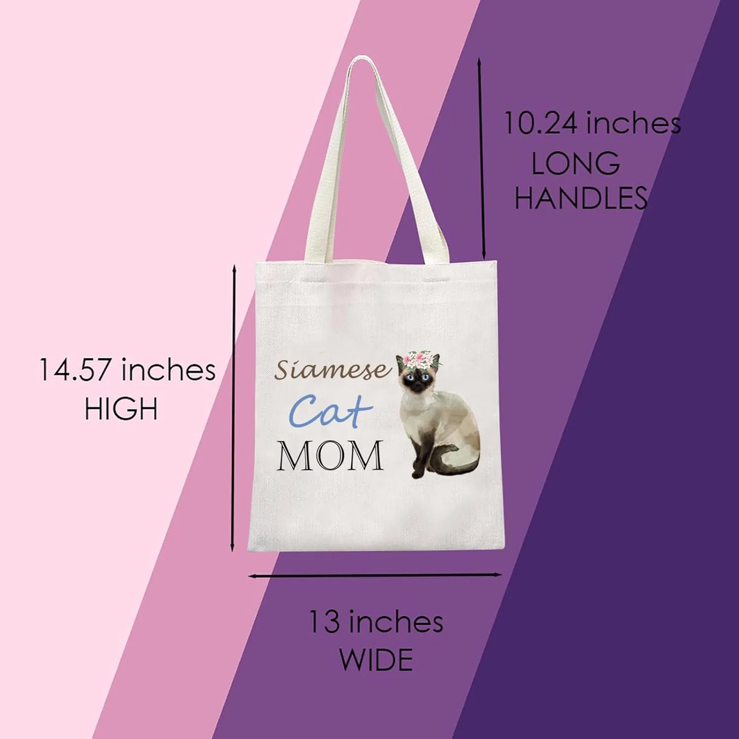 Siamese Cat Mom Cosmetic Bag Cat Lover Gift Siamese Mom Makeup Zipper Pouch Bag for Women Girls Siamese Cat Owner Gift (Siamese Tote)