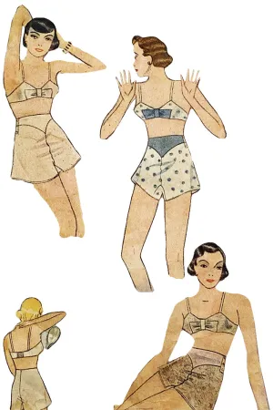 Simplicity 1282 Original 1930s Vintage Tap Pant Bralette Sewing Pattern