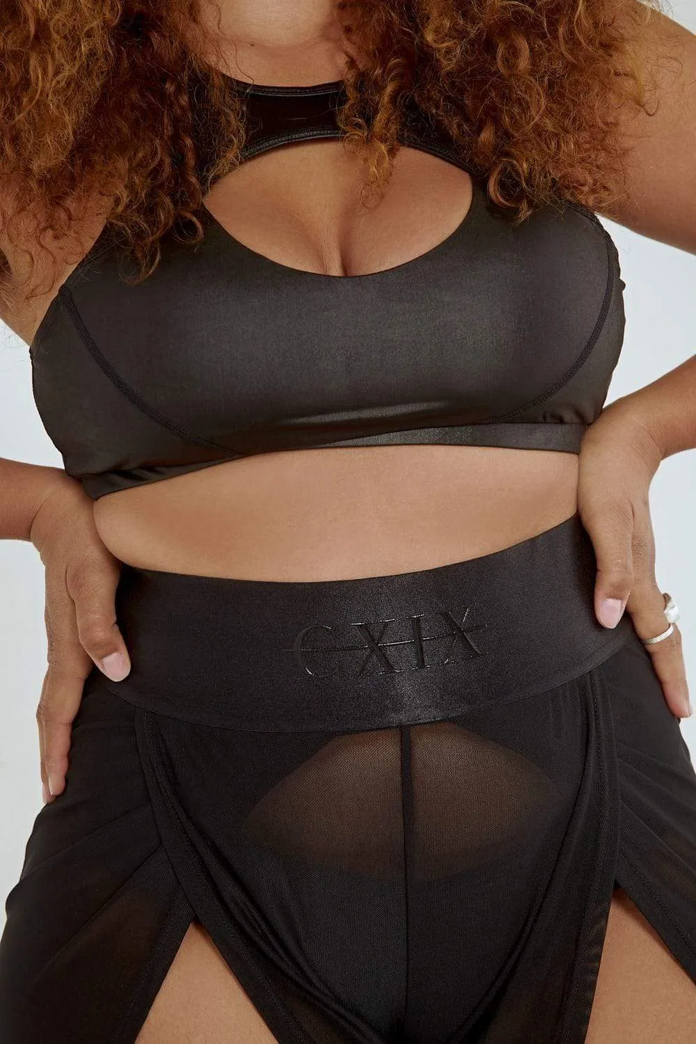 Snatched Mesh Flow Pants - Black