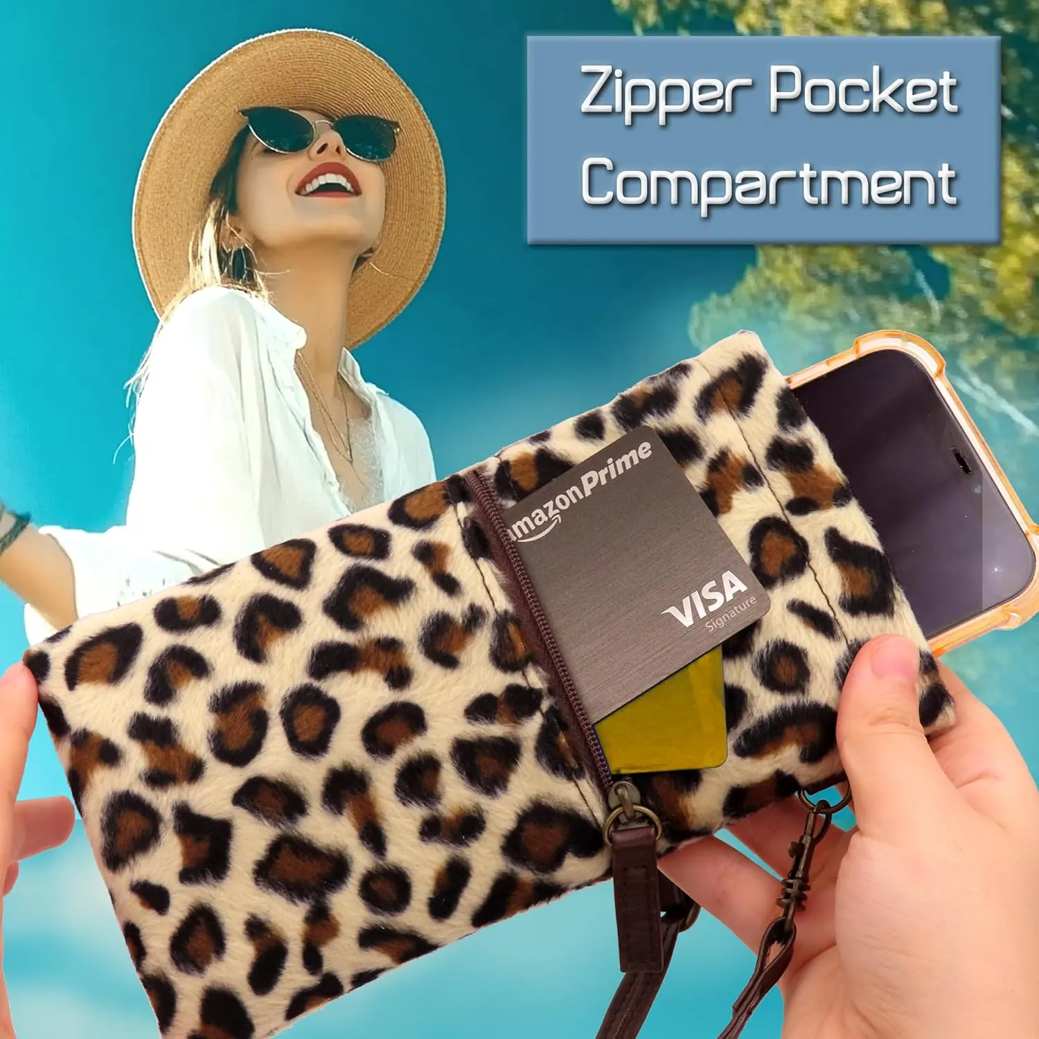 Soft Sunglass Pouch - Extra Large Eyeglasses Holder squeeze top - Glasses Holder Sleeve w/Wristlet lanyard & cleaning cloth