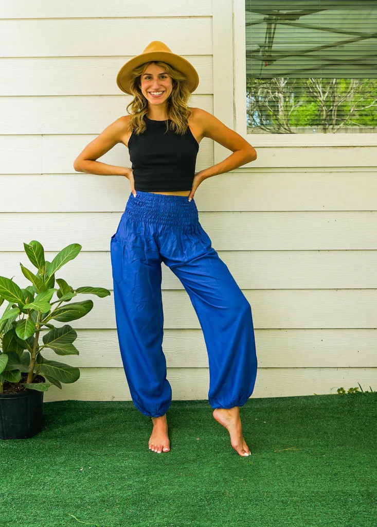 Solid Blue Harem Pants