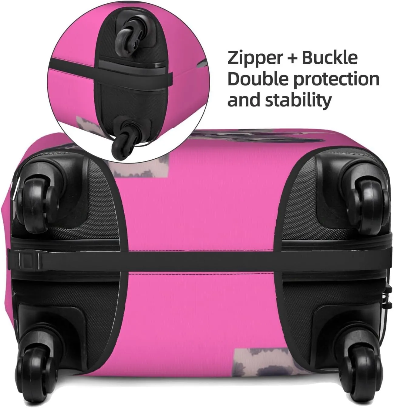 Spandex Travel Luggage Cover,Double-Sided Printed Funny Giraffe With Sunglasses On Pink Elastic Washable Stretch Suitcase Protector Anti-Scratch Suitcase Cover Fits 18-32 Inch Luggage For Kid And Adult,S (For 18-21 Inch Luggage)