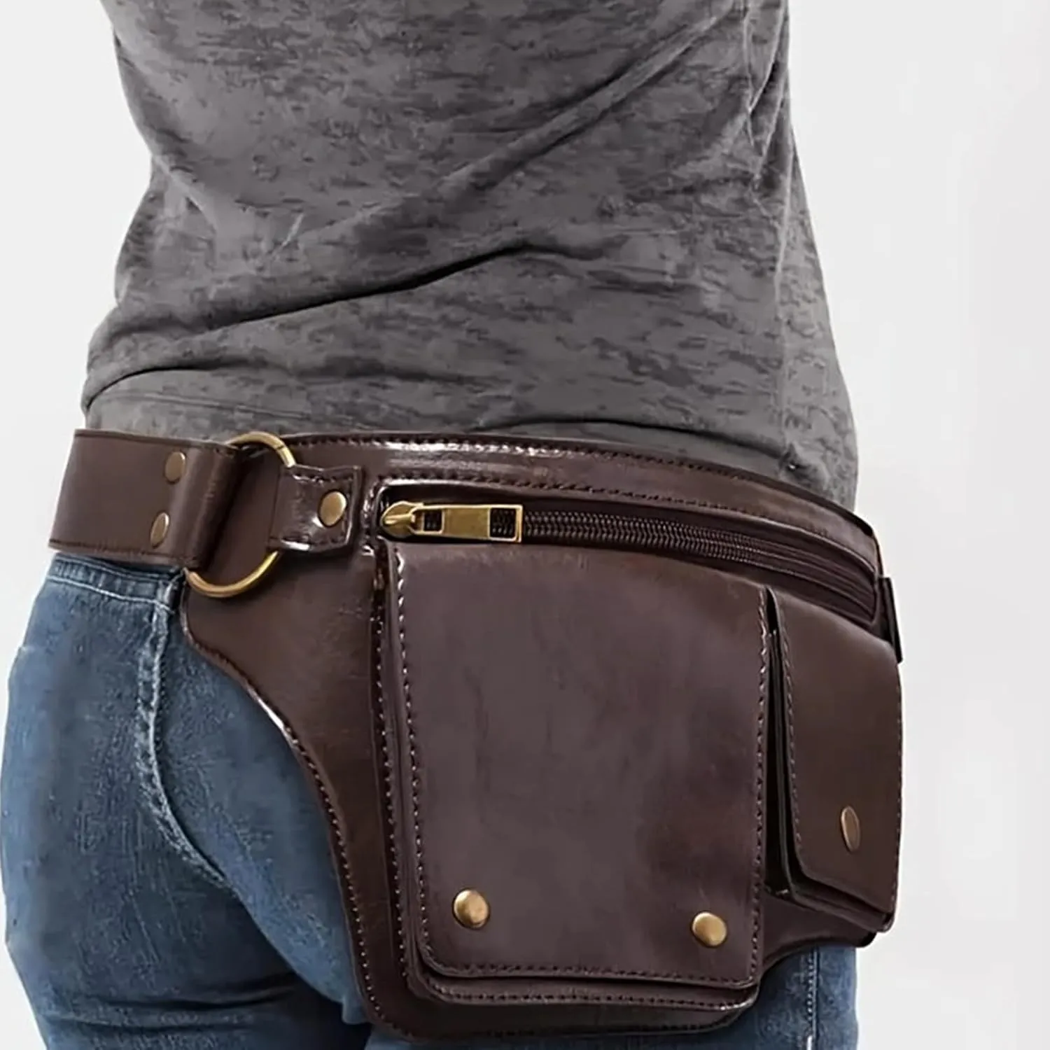 Steampunk Waist Bag Belt Purse Fanny Pack Fashion Daypack Gothic Festival Costume Hip Pouch for Women Medieval Renaissance Accessory