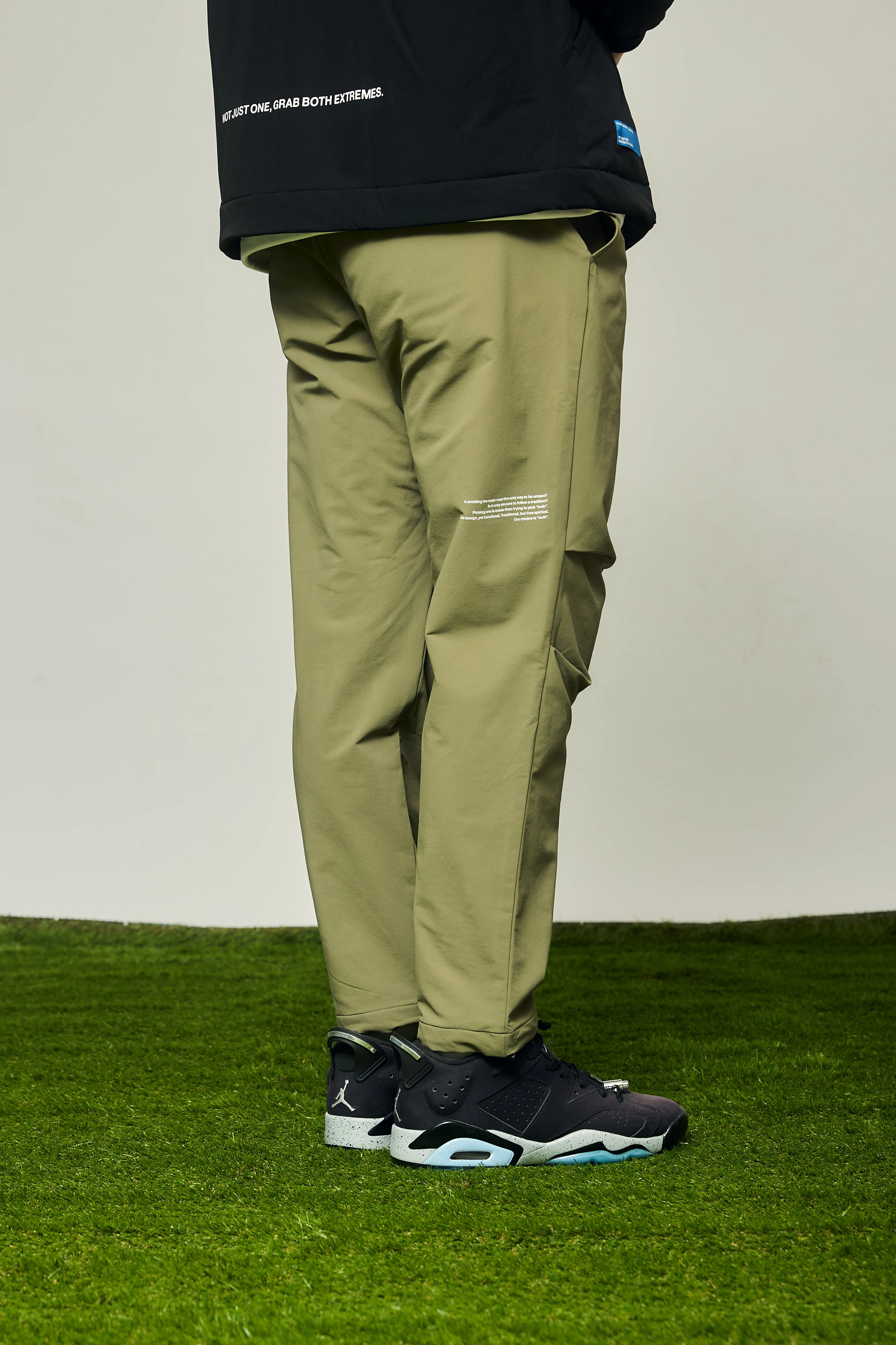 STRECH WARM WIDE SLACKS KHAKI