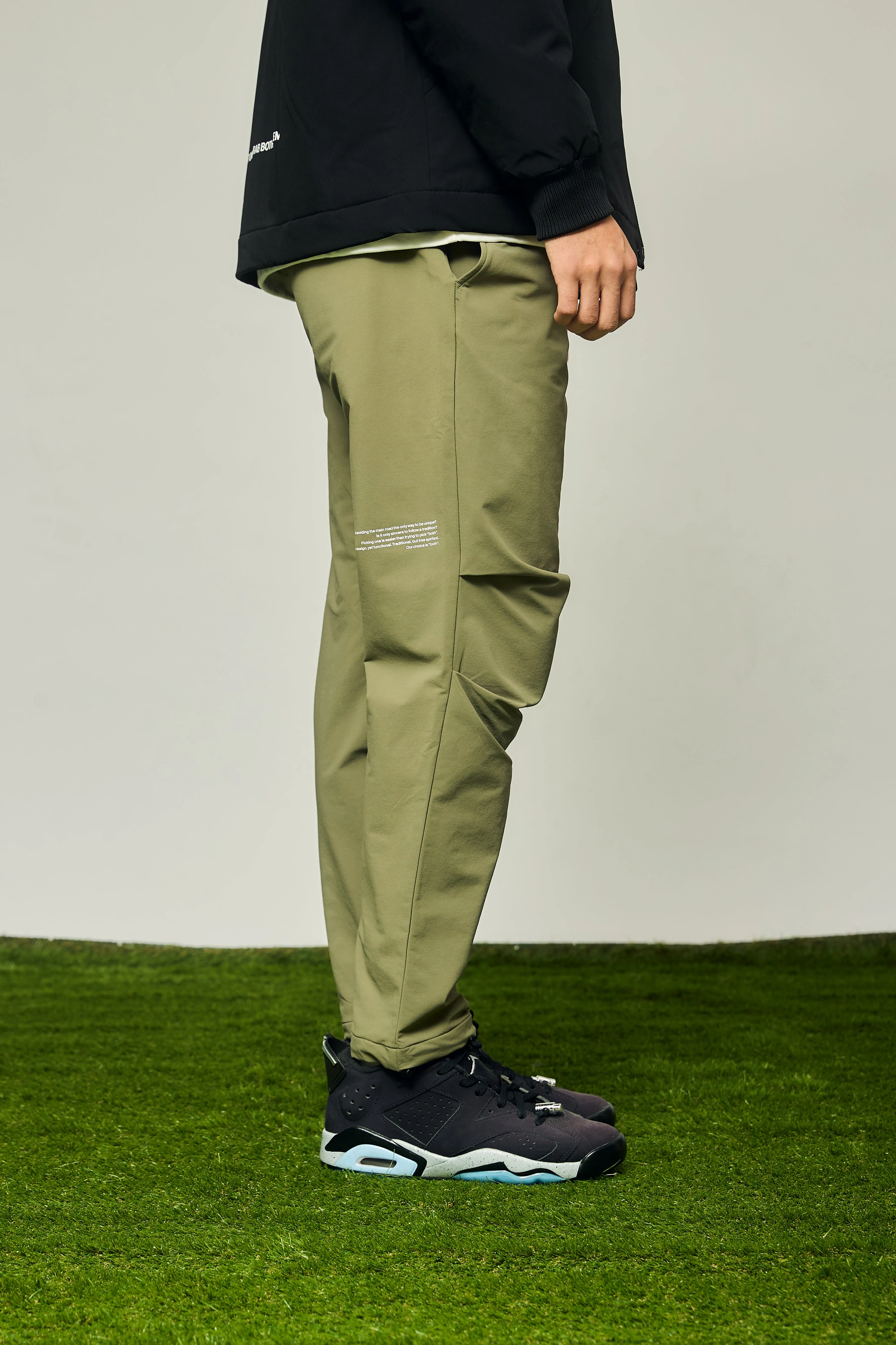 STRECH WARM WIDE SLACKS KHAKI