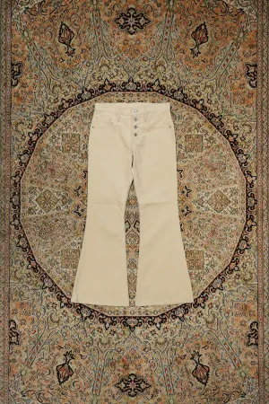 SUGARHILL CORDUROY BELL BOTTOM DENIM PANTS (IVORY WHITE)