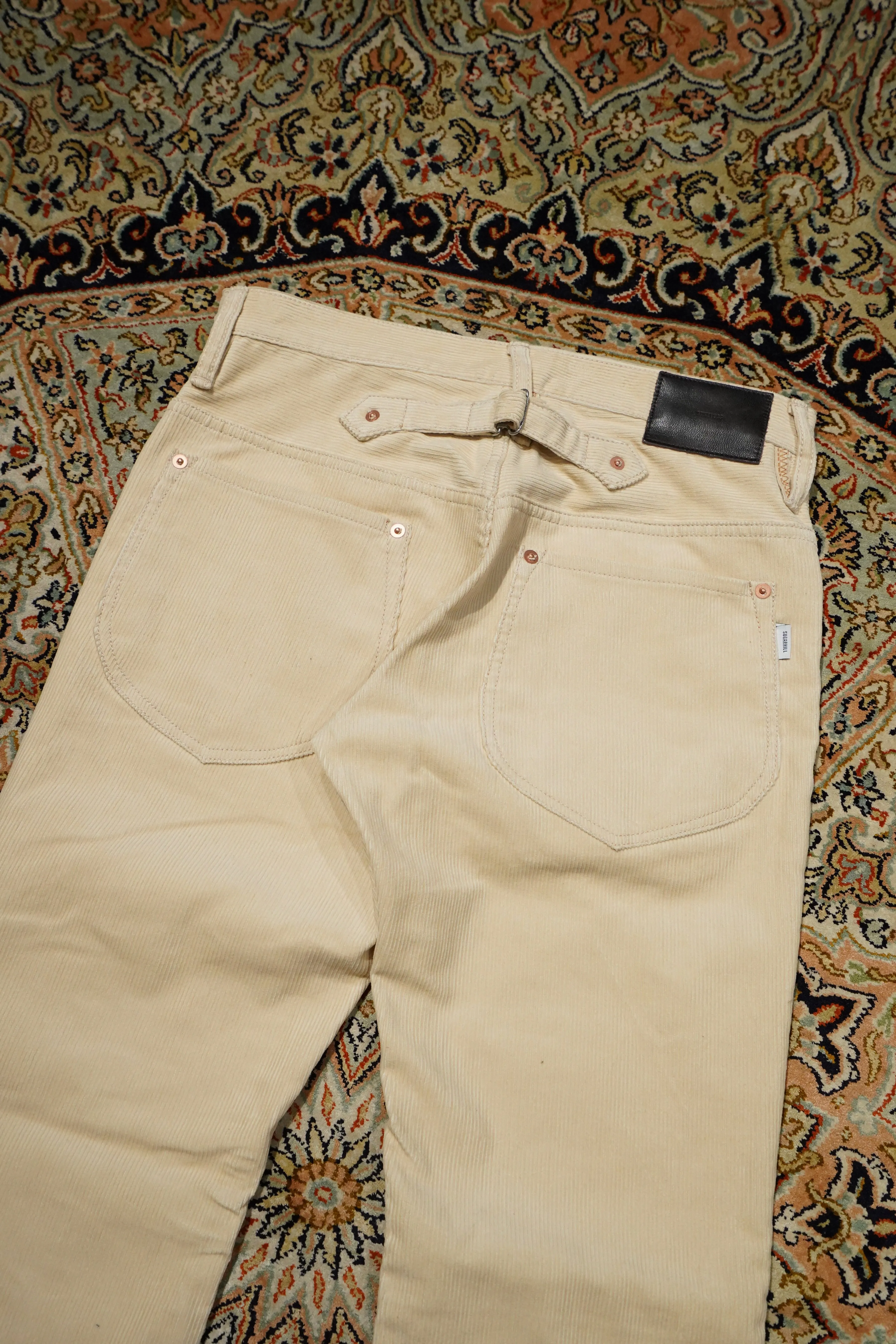 SUGARHILL CORDUROY BELL BOTTOM DENIM PANTS (IVORY WHITE)