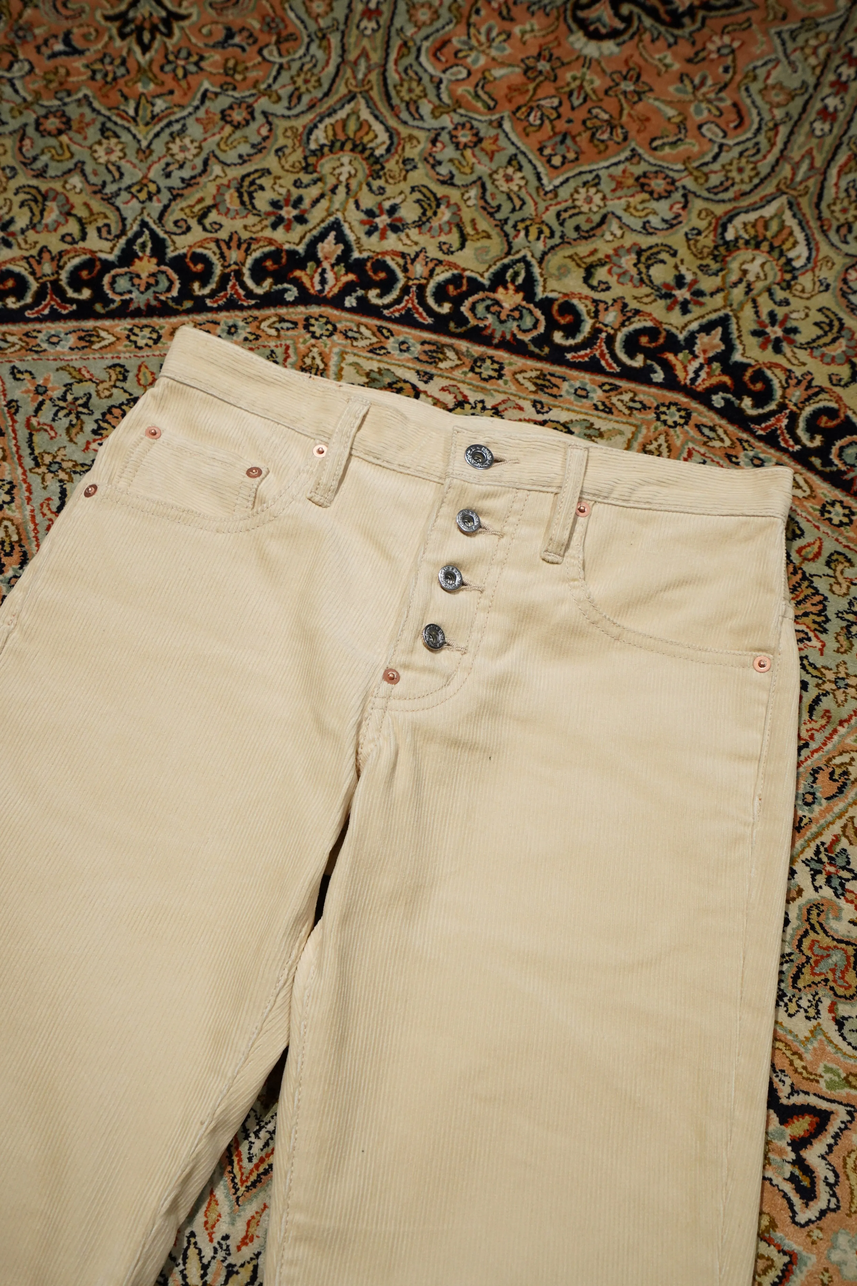 SUGARHILL CORDUROY BELL BOTTOM DENIM PANTS (IVORY WHITE)