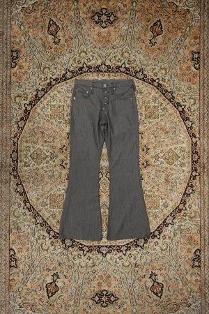 SUGARHILL HERRINGBONE BELL BOTTOM DENIM PANTS (GRAY HERRINGBONE)
