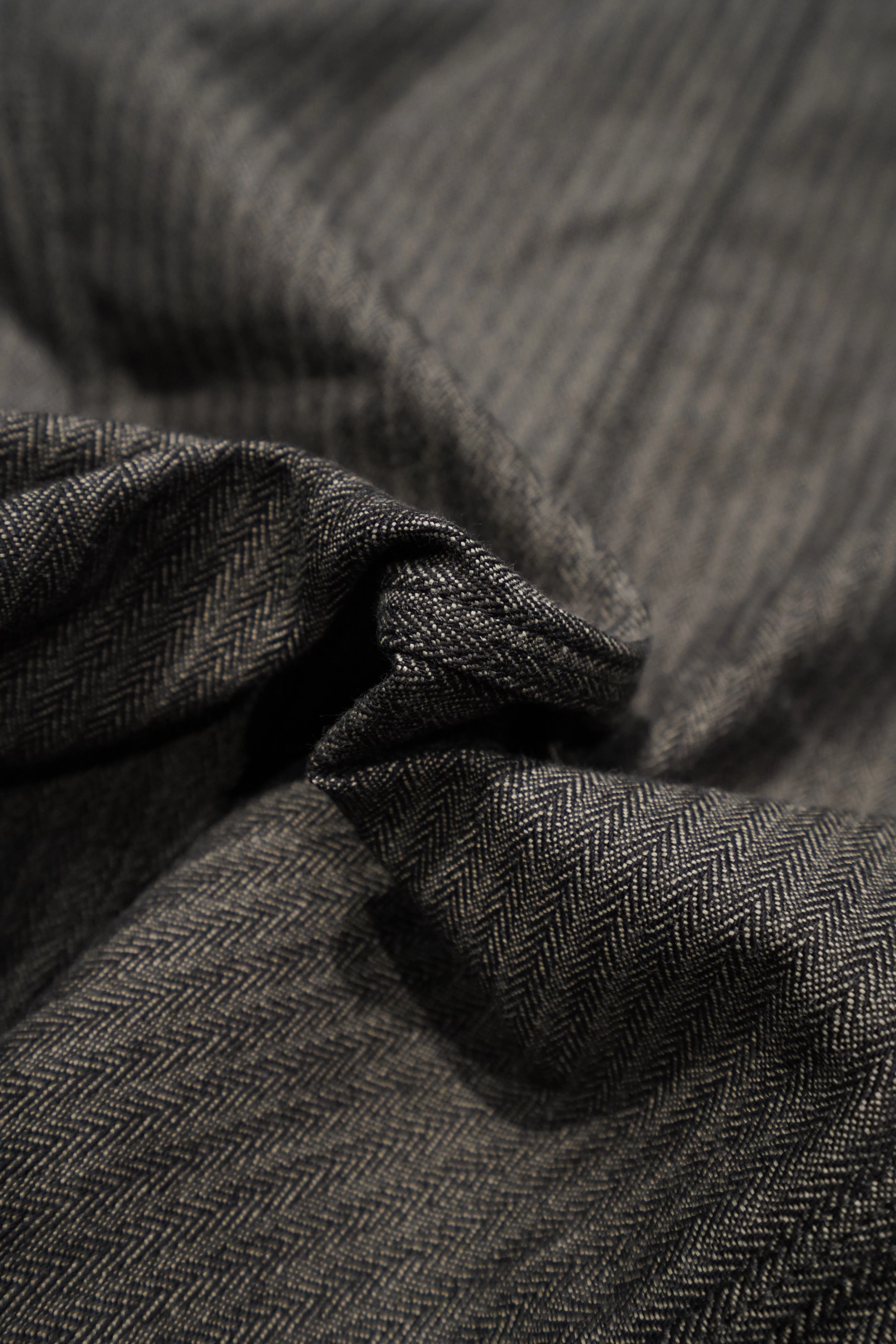SUGARHILL HERRINGBONE BELL BOTTOM DENIM PANTS (GRAY HERRINGBONE)