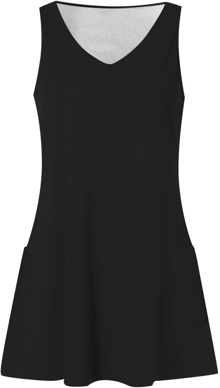 Summer Dresses for Women 2024 Casual Sleeveless Sundresses Fashion Floral Boho Dress Beach Cover Ups with Pockets