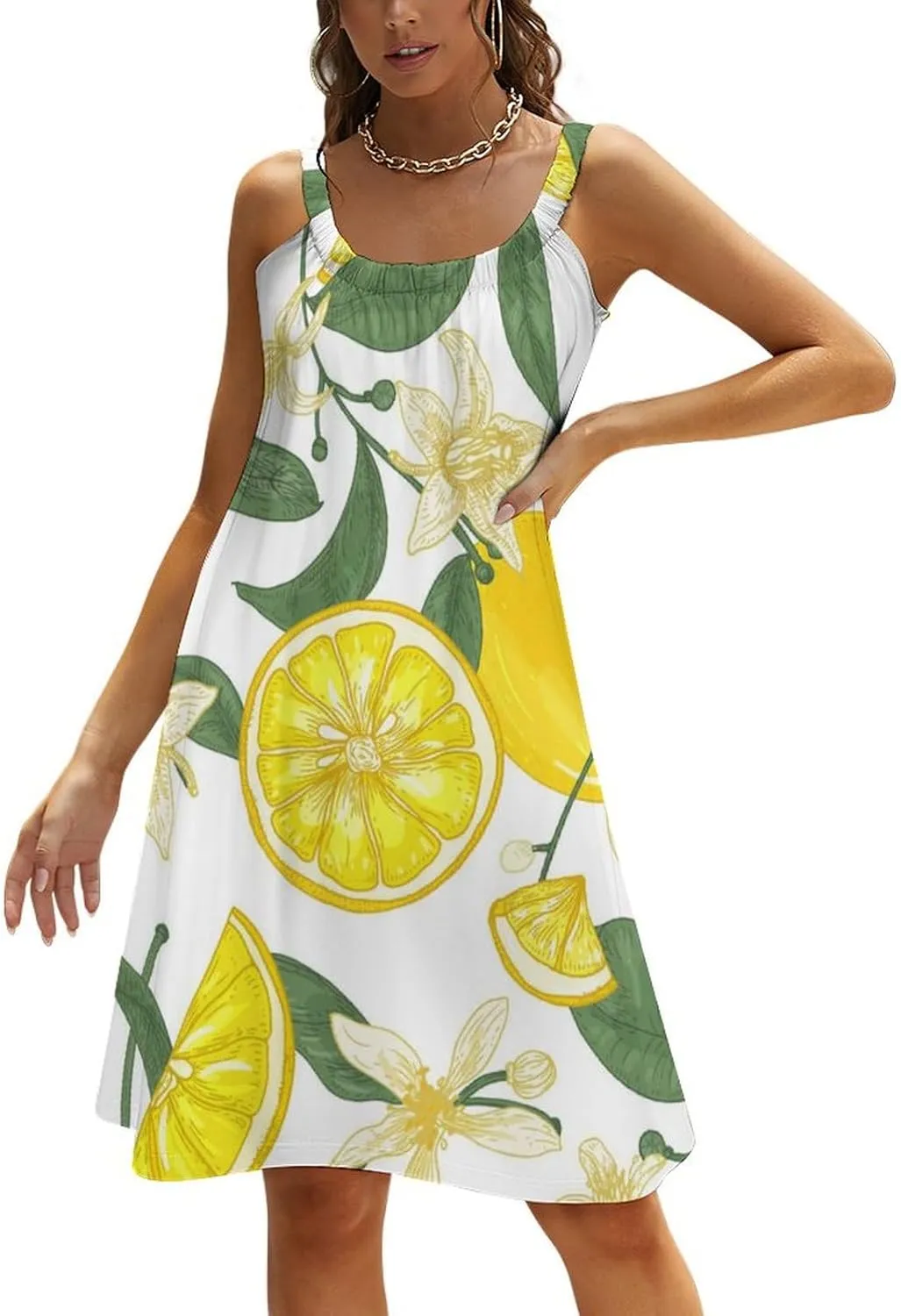 Summer Dresses for Women Casual Beach Cover Ups Sundress Sling Loose Dress