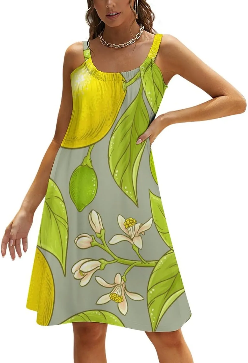 Summer Dresses for Women Casual Beach Cover Ups Sundress Sling Loose Dress