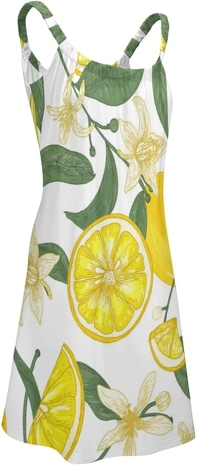 Summer Dresses for Women Casual Beach Cover Ups Sundress Sling Loose Dress