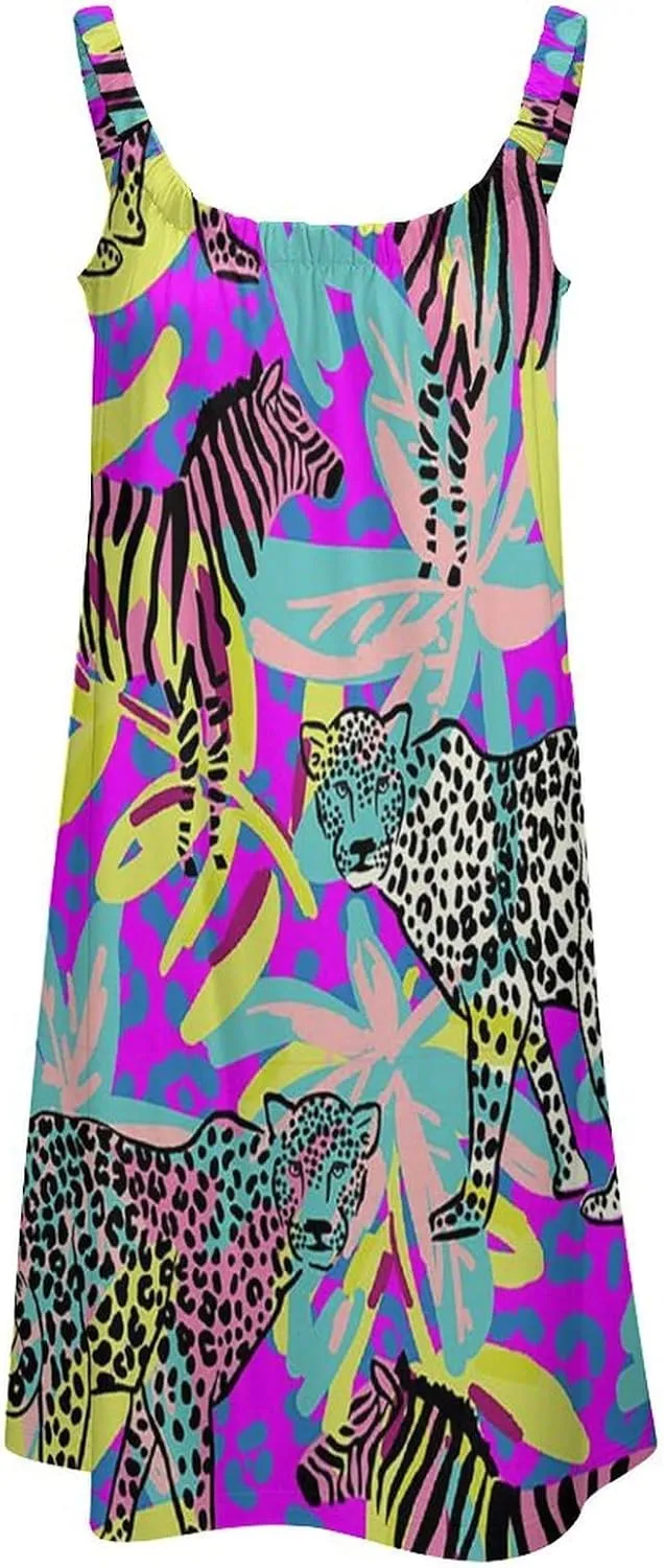 Summer Dresses for Women Shark Sleeveless Sundress Casual Loose Beach Cover Ups Dress