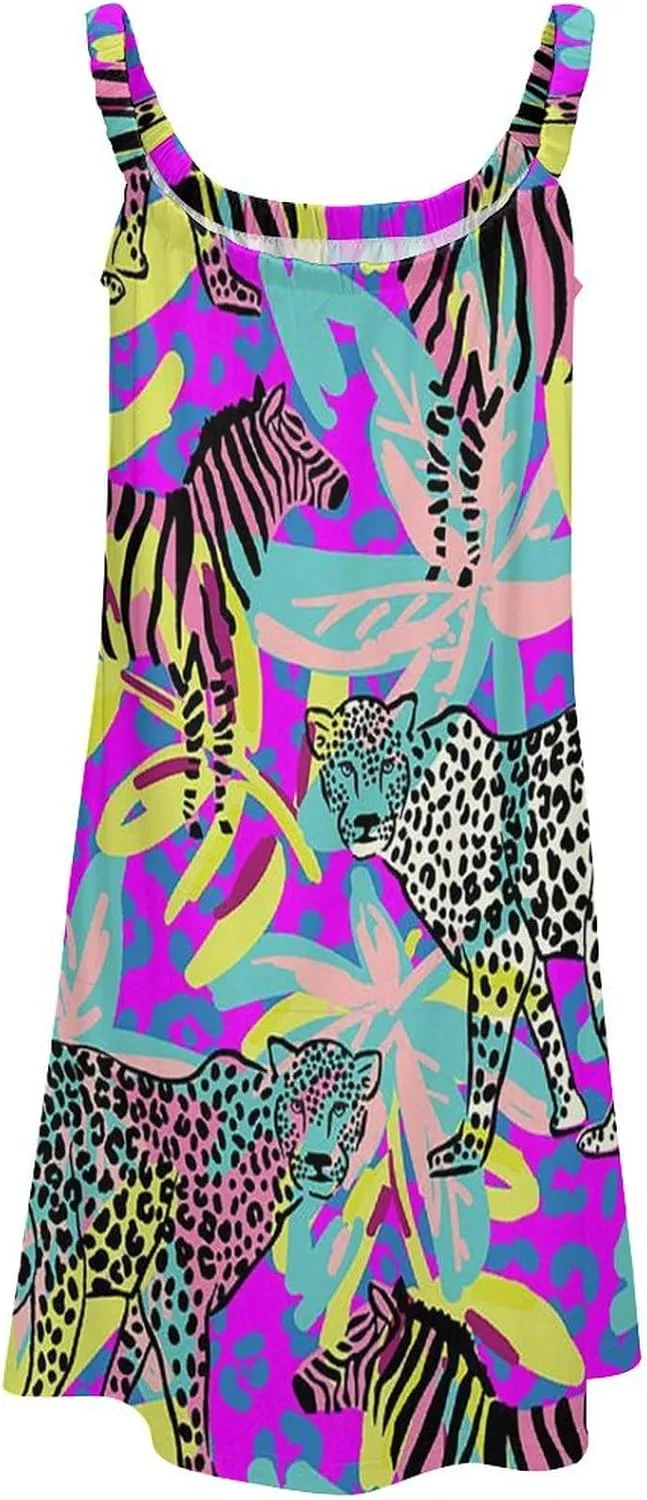 Summer Dresses for Women Shark Sleeveless Sundress Casual Loose Beach Cover Ups Dress