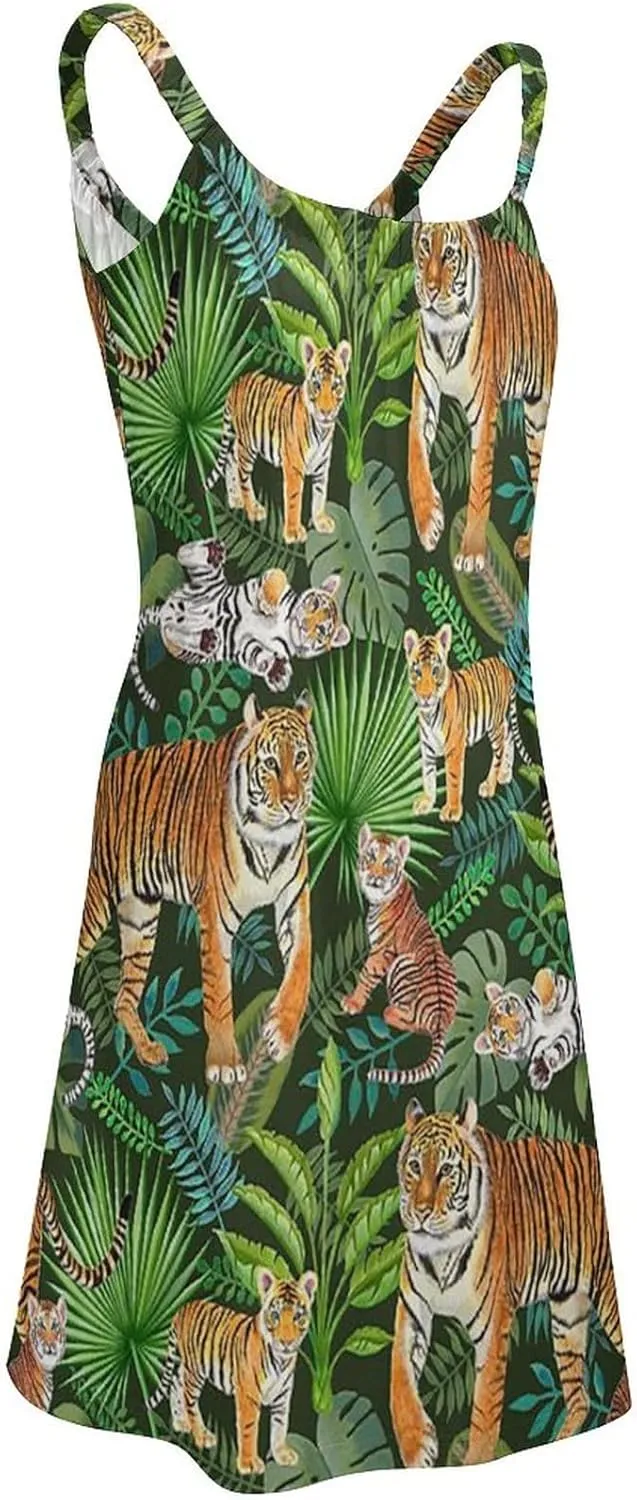 Summer Dresses for Women Shark Sleeveless Sundress Casual Loose Beach Cover Ups Dress
