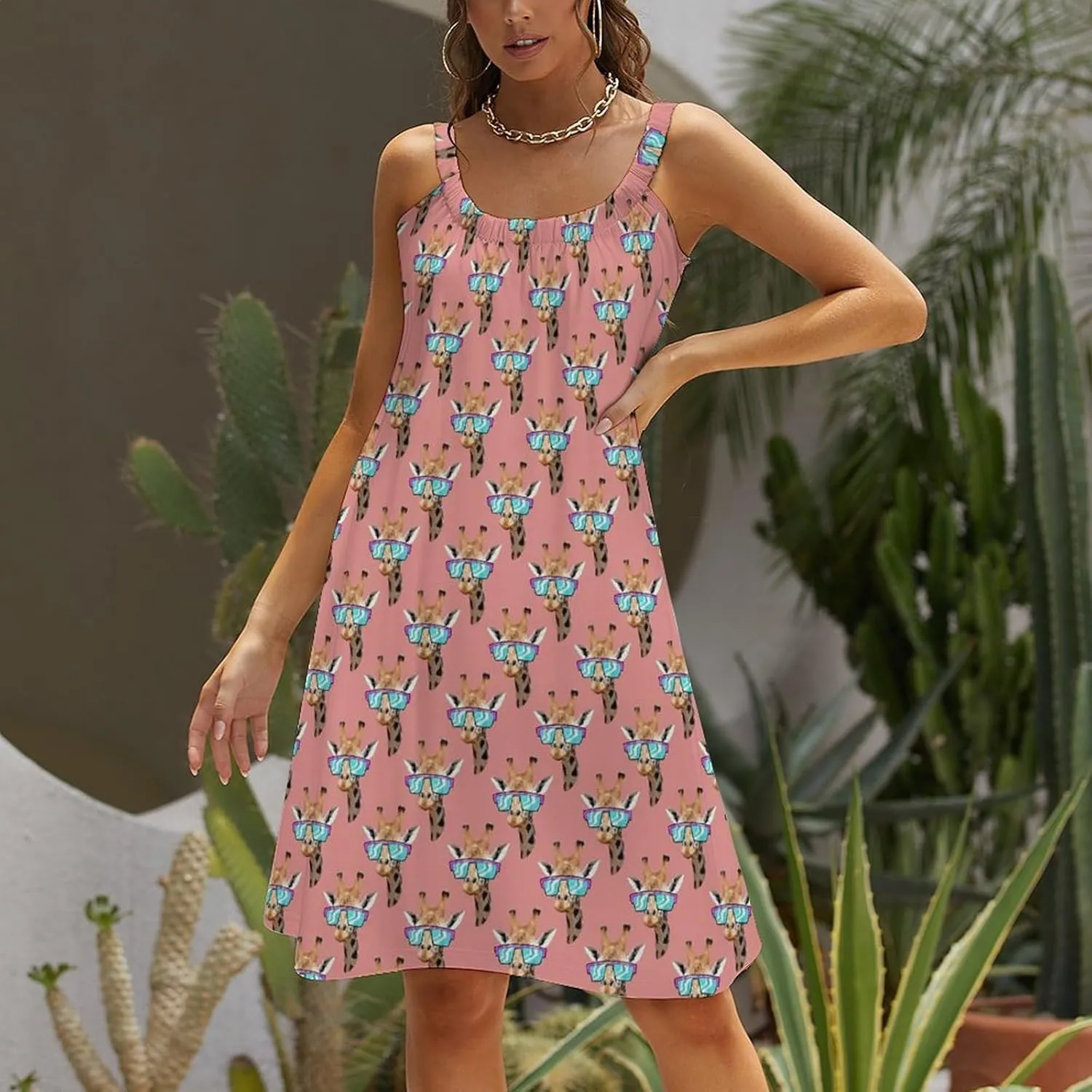 Summer Dresses for Women Shark Sleeveless Sundress Casual Loose Beach Cover Ups Dress