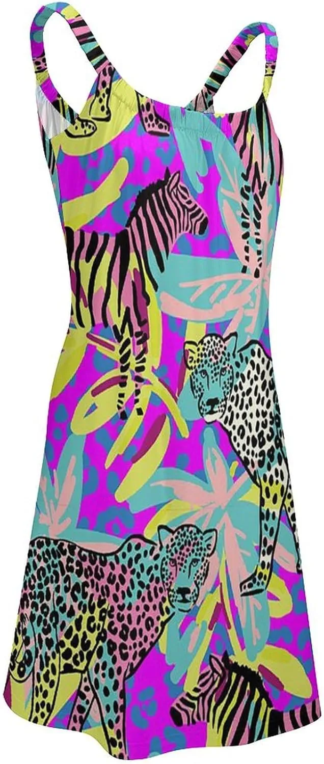 Summer Dresses for Women Shark Sleeveless Sundress Casual Loose Beach Cover Ups Dress