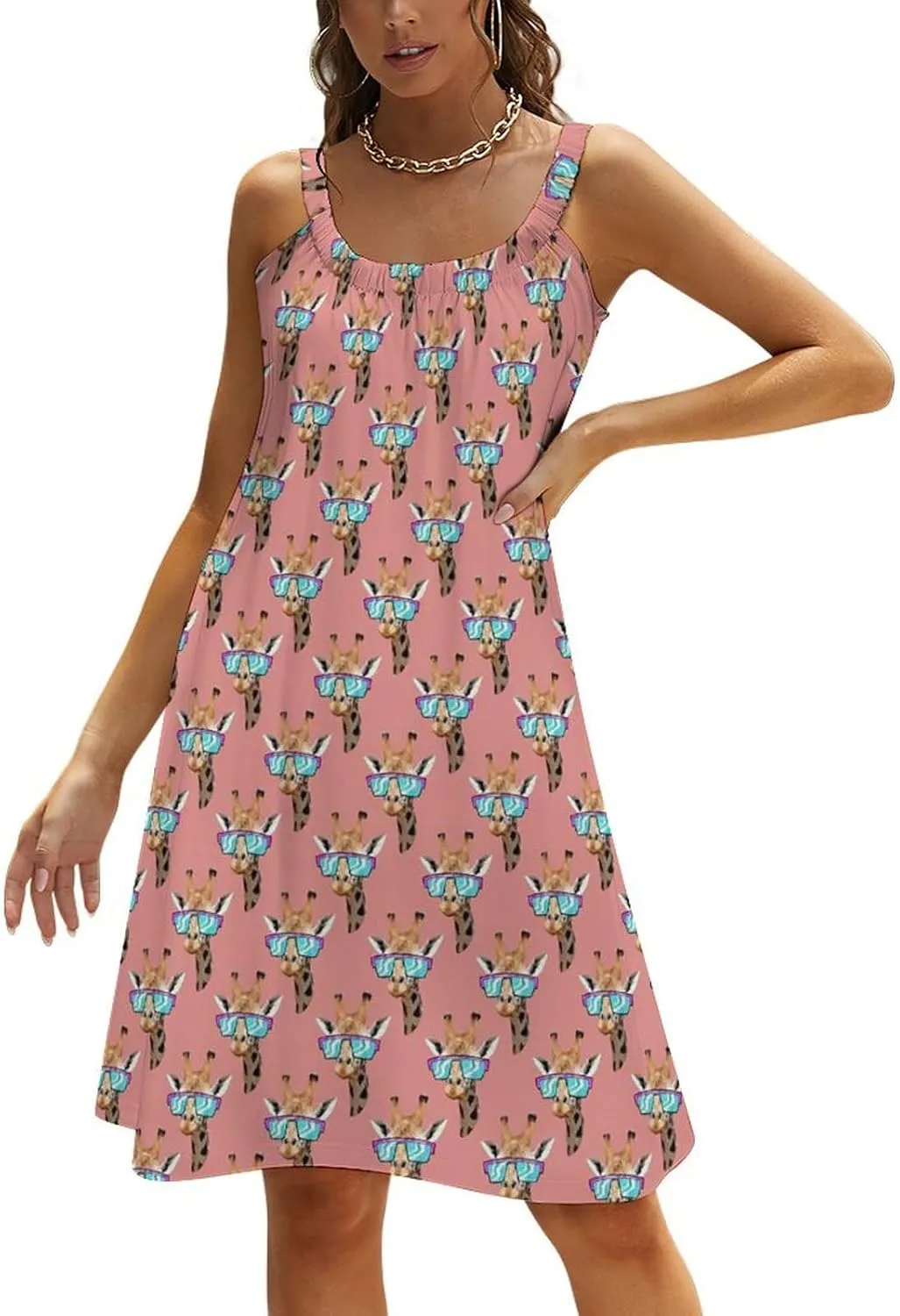 Summer Dresses for Women Shark Sleeveless Sundress Casual Loose Beach Cover Ups Dress