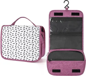 Sunglasses Print,Makeup Bag Cosmetic Travel Bag with Hanging Hook,Beach Eyeglasses on A Plain Background,Water-resistant Make Up Bag Organizer for,Full-size Container,Toiletries,Black White