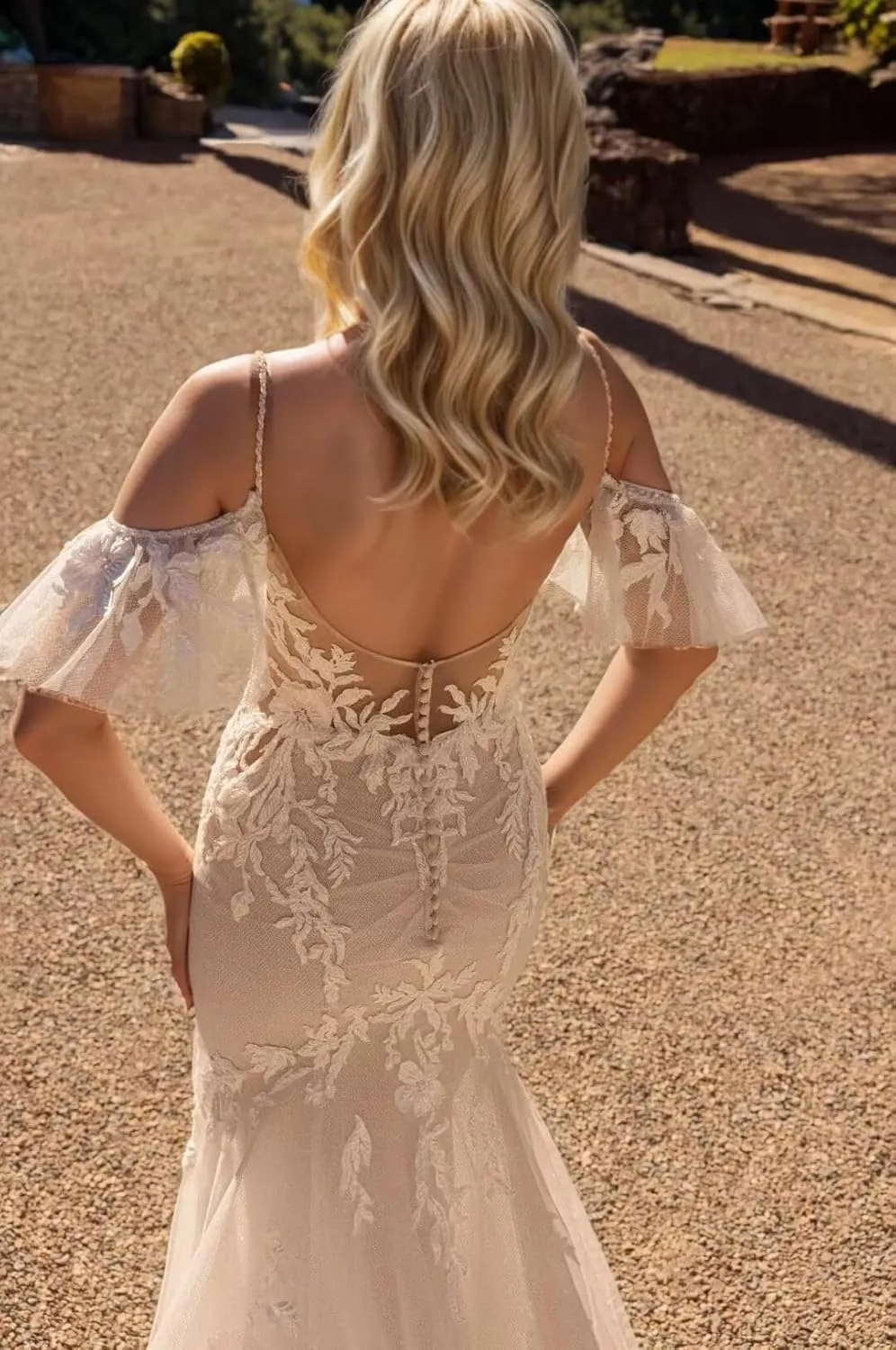 Tulle Lace Wedding Dresses for Bride 2025 Mermaid Off Shoulder A-Line V-Neck Beach Wedding Bridal Gowns for Women