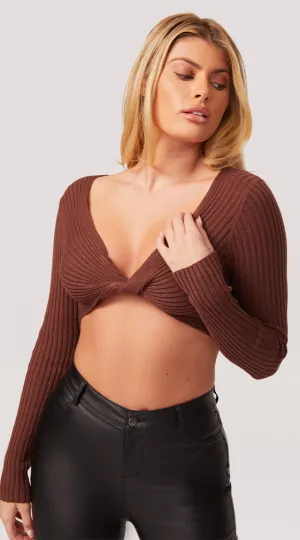 Twisted Cardigan Crop Top