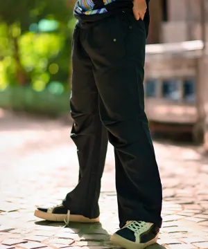 UNISEX Shadowed Night Black Parachute Cargo Pants