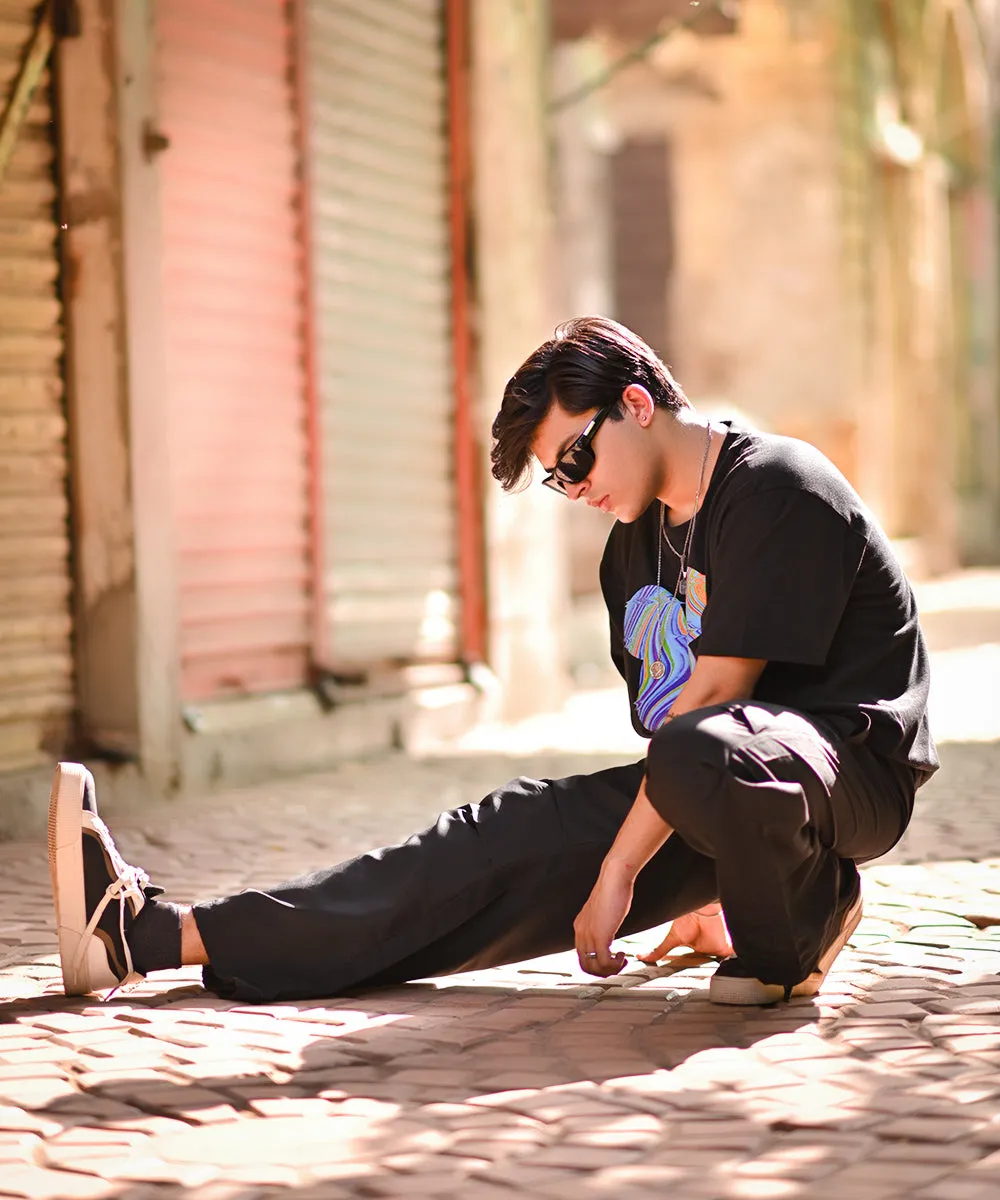 UNISEX Shadowed Night Black Parachute Cargo Pants