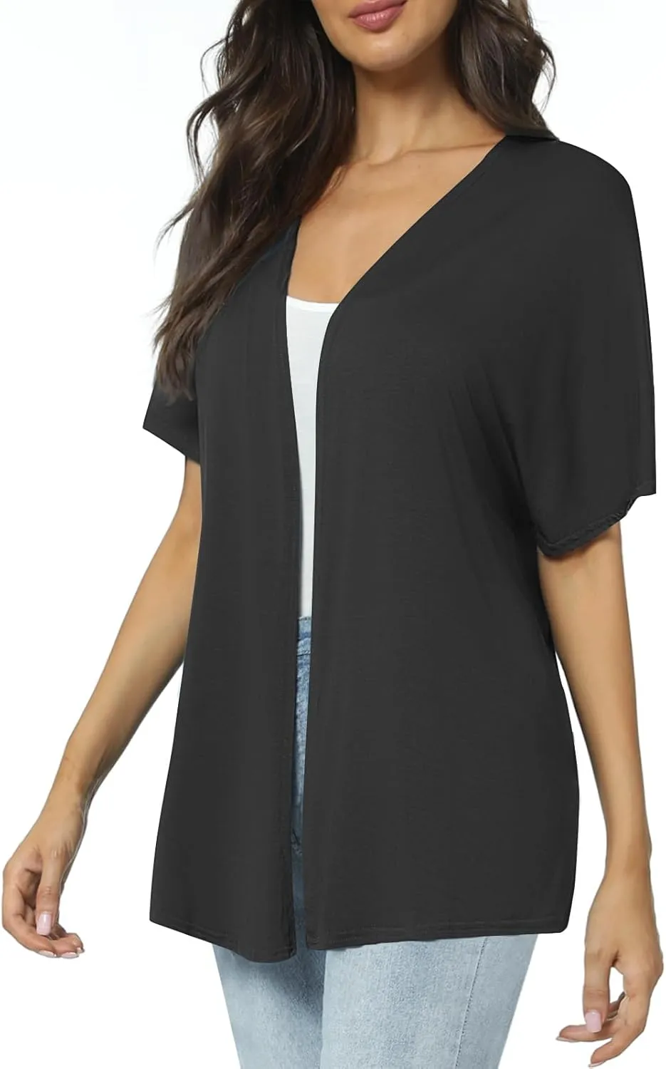 Urban CoCo Women's Lightweight Short Sleeve Kimono Cardigan Casual Cover Ups