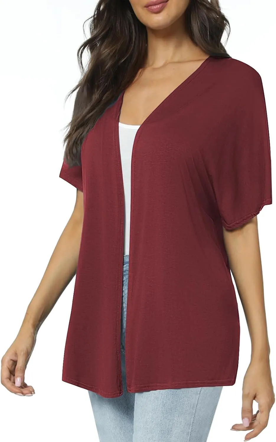 Urban CoCo Women's Lightweight Short Sleeve Kimono Cardigan Casual Cover Ups