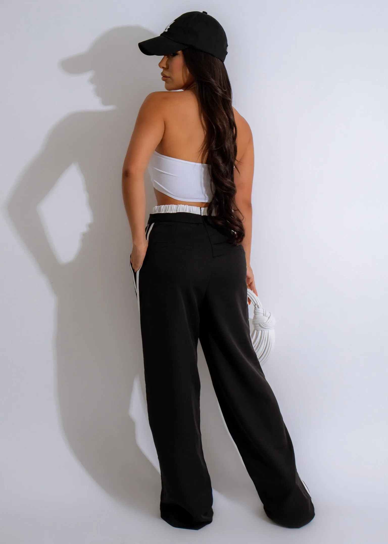 Urban Stripe Track Pants Black