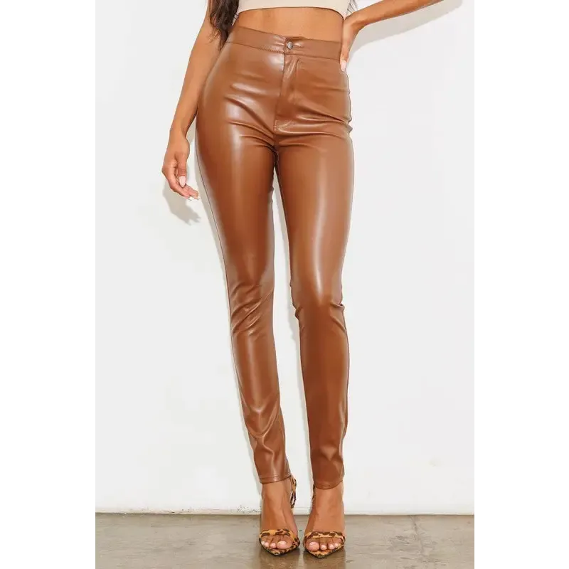 Vegan Leather Skinny Pants