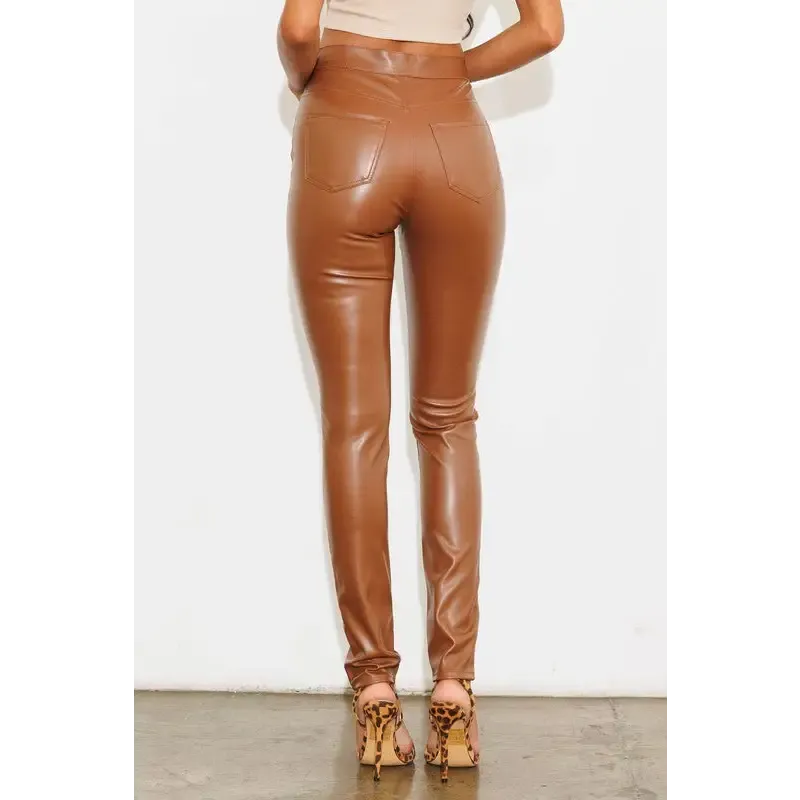 Vegan Leather Skinny Pants