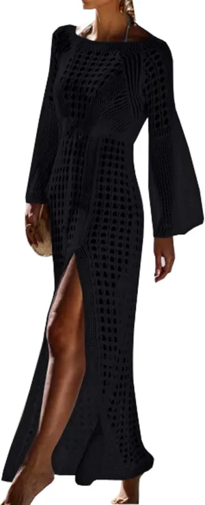 Wander Agio Beach Tops Sexy Floral Cover Dresses Bikini Cover-ups Net Long Skirt