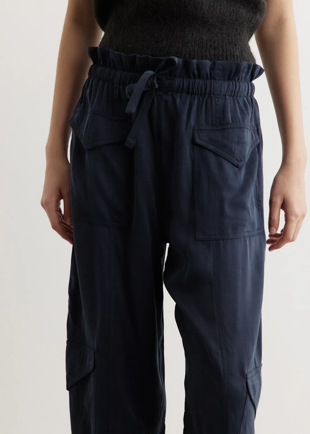 Washed Twill Satin Pants