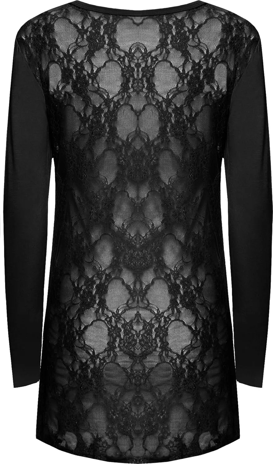 WearAll New Ladies Lace Back Open Cardigan Womens Pocket Long Sleeve Boyfriend Top 4-10